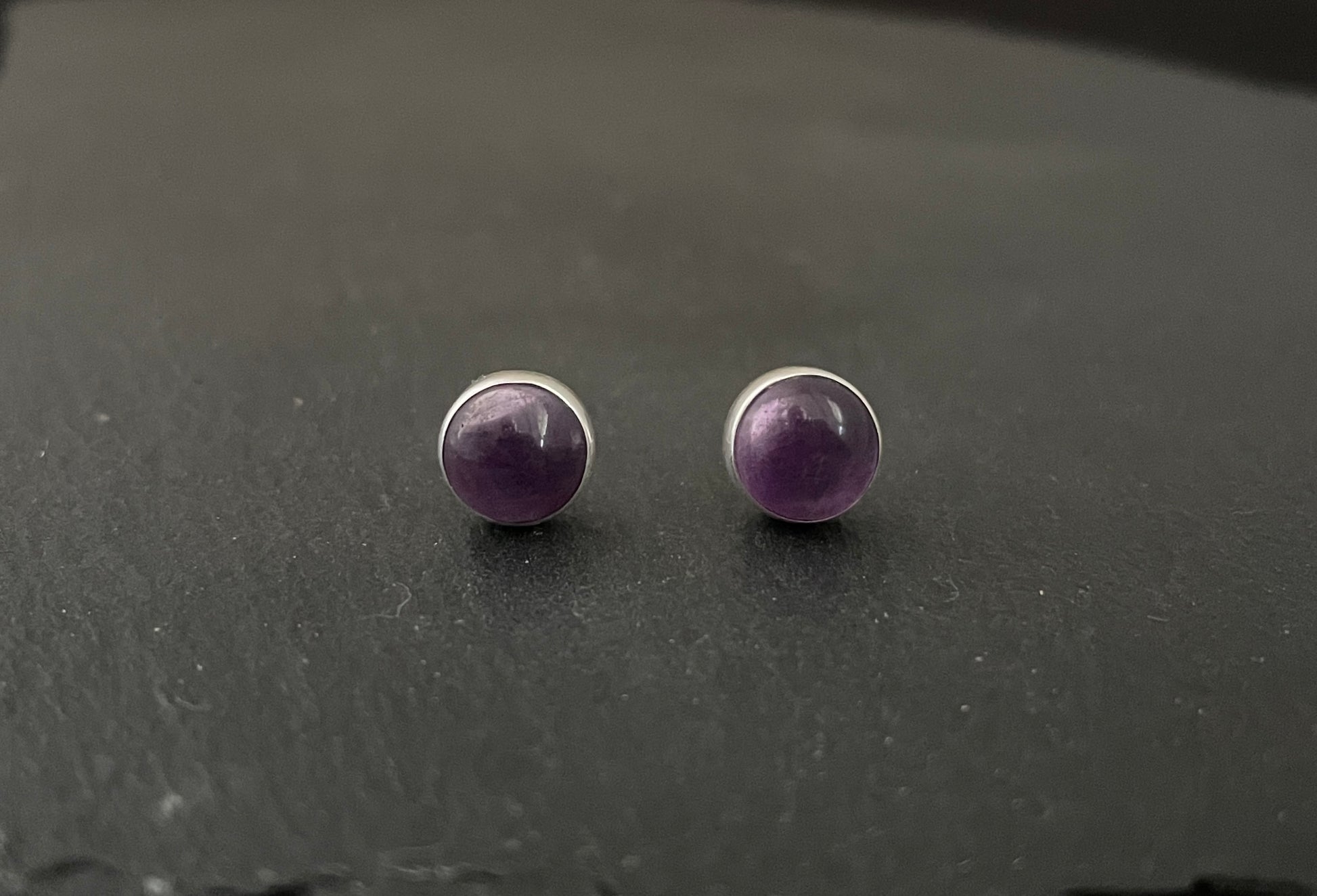 Amethyst Round Stud Earrings image 0