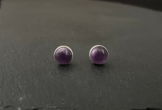 Amethyst Round Stud Earrings image 0