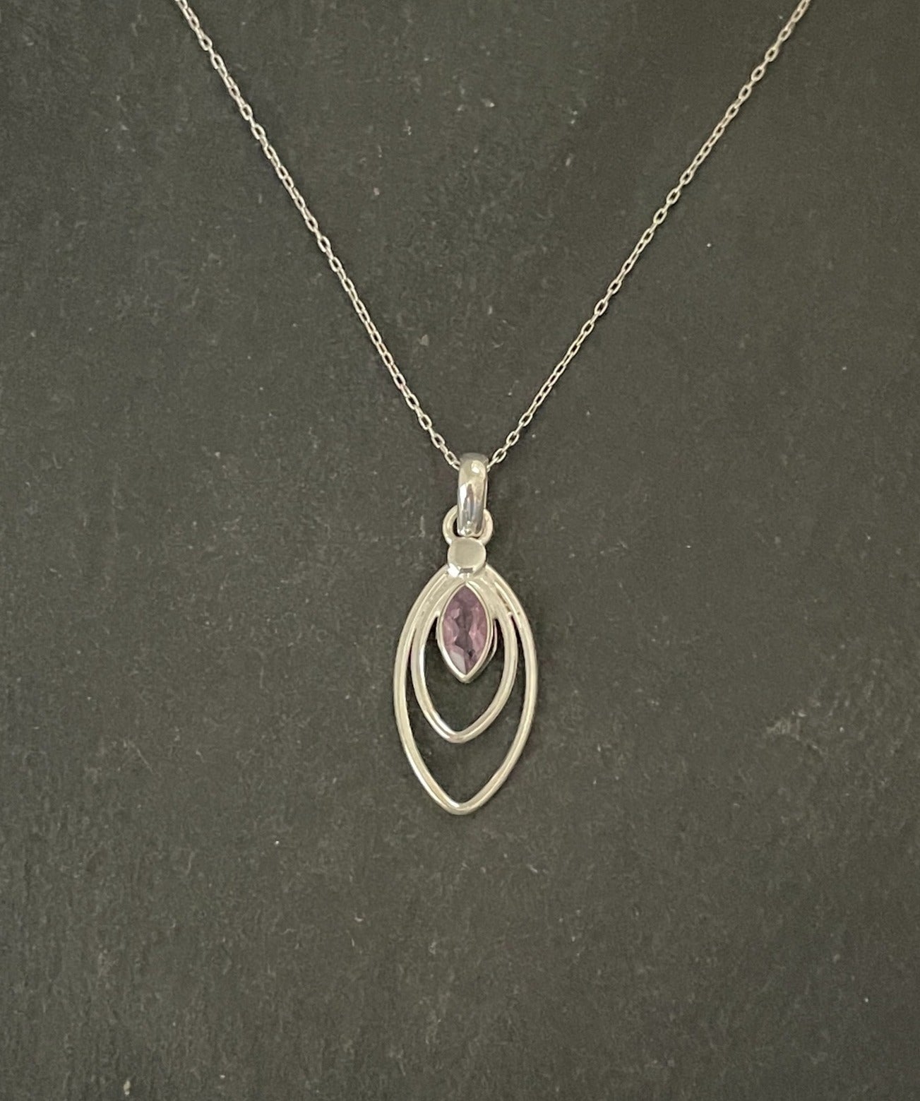 Amethyst and Silver Kite Pendant image 0