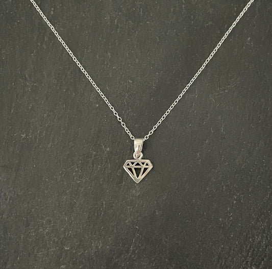 Silver Diamond Pendant image 0