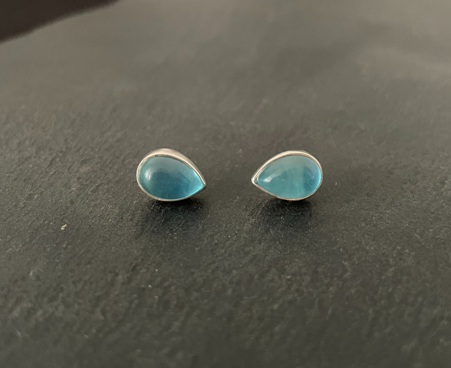 Blue Topaz Teardrop Studs image 0