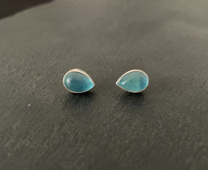 Blue Topaz Teardrop Studs image 0