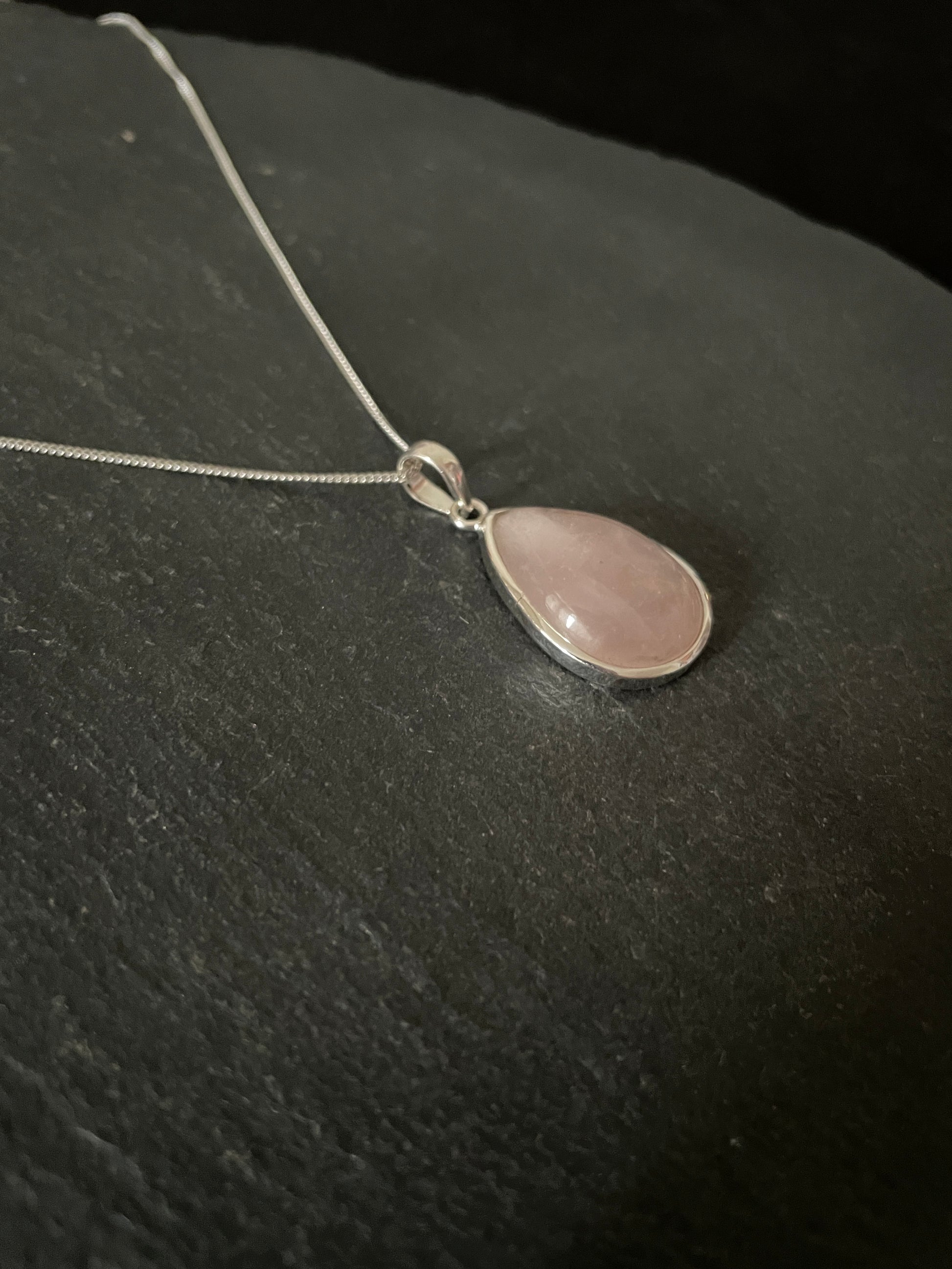 Rose Quartz Teardrop Pendant image 1