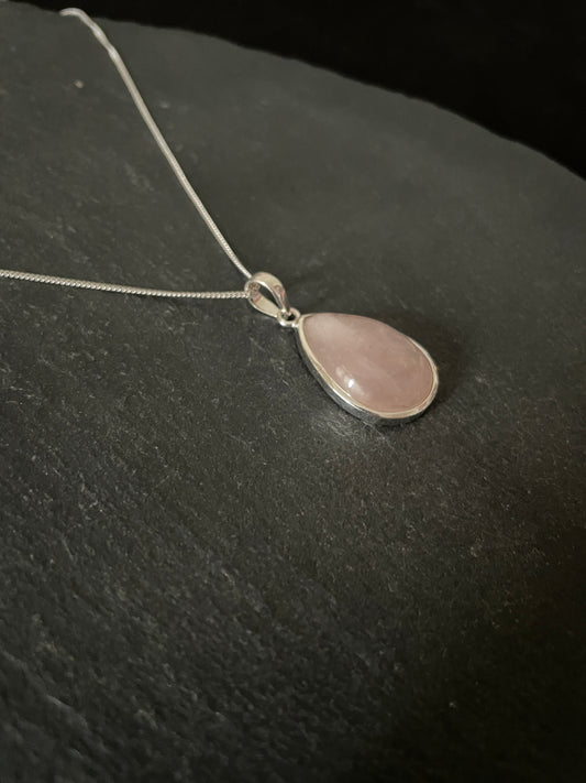 Rose Quartz Teardrop Pendant image 1