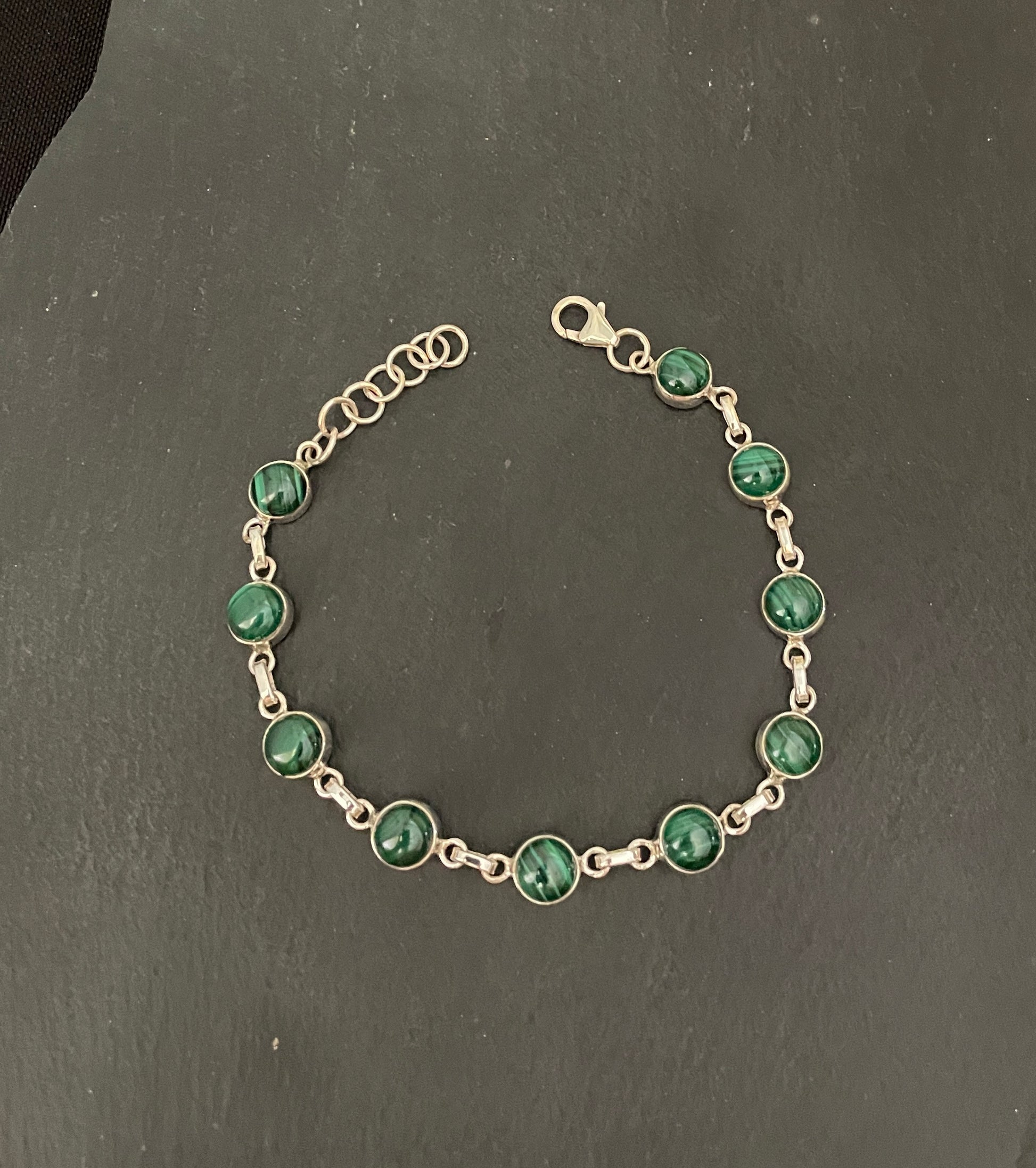 Round Malachite Bracelet image 1