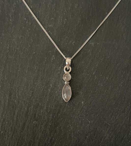 Rose Quartz and Silver Pendant image 0