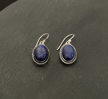 Lapis Lazuli Oval Earrings image 1