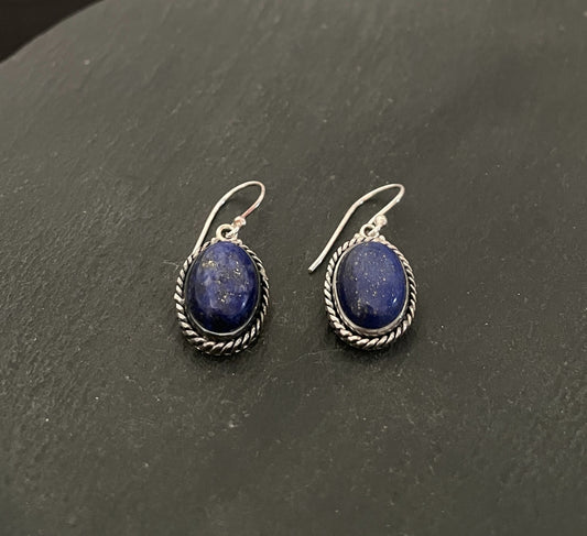 Lapis Lazuli Oval Earrings image 1