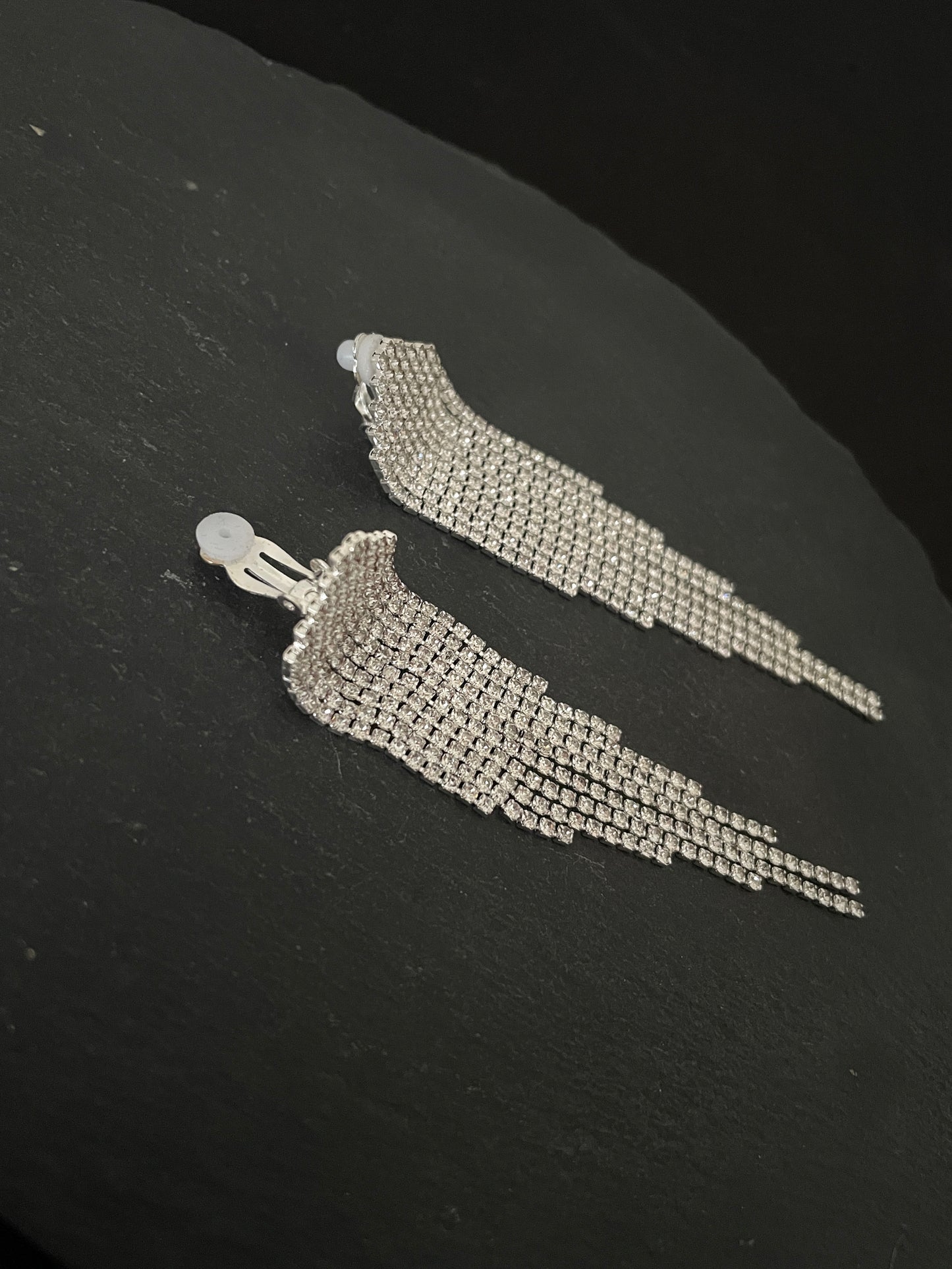 Bling Drop Clip On Earrings image 1