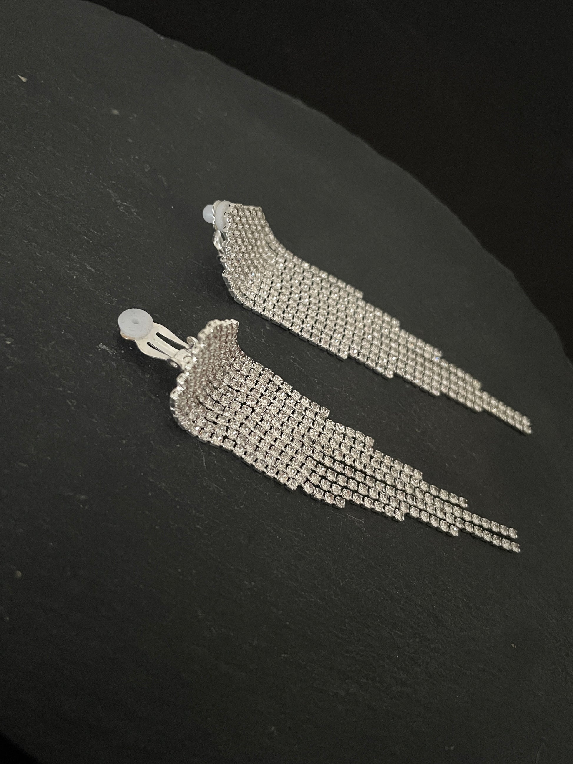 Bling Drop Clip On Earrings image 1