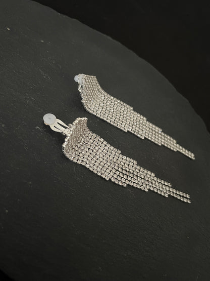 Bling Drop Clip On Earrings image 1