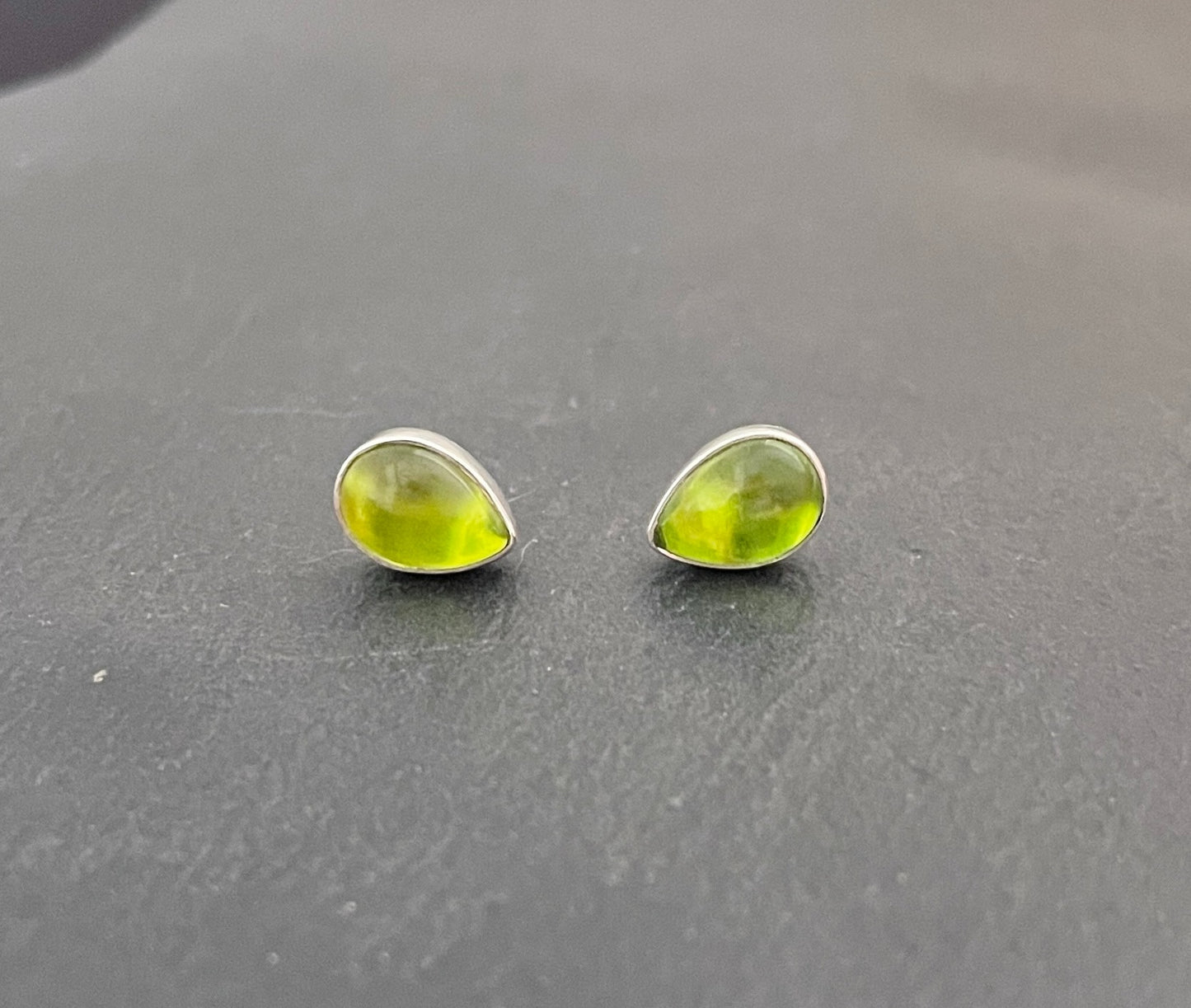 Peridot Teardrop Stud Earrings image 0