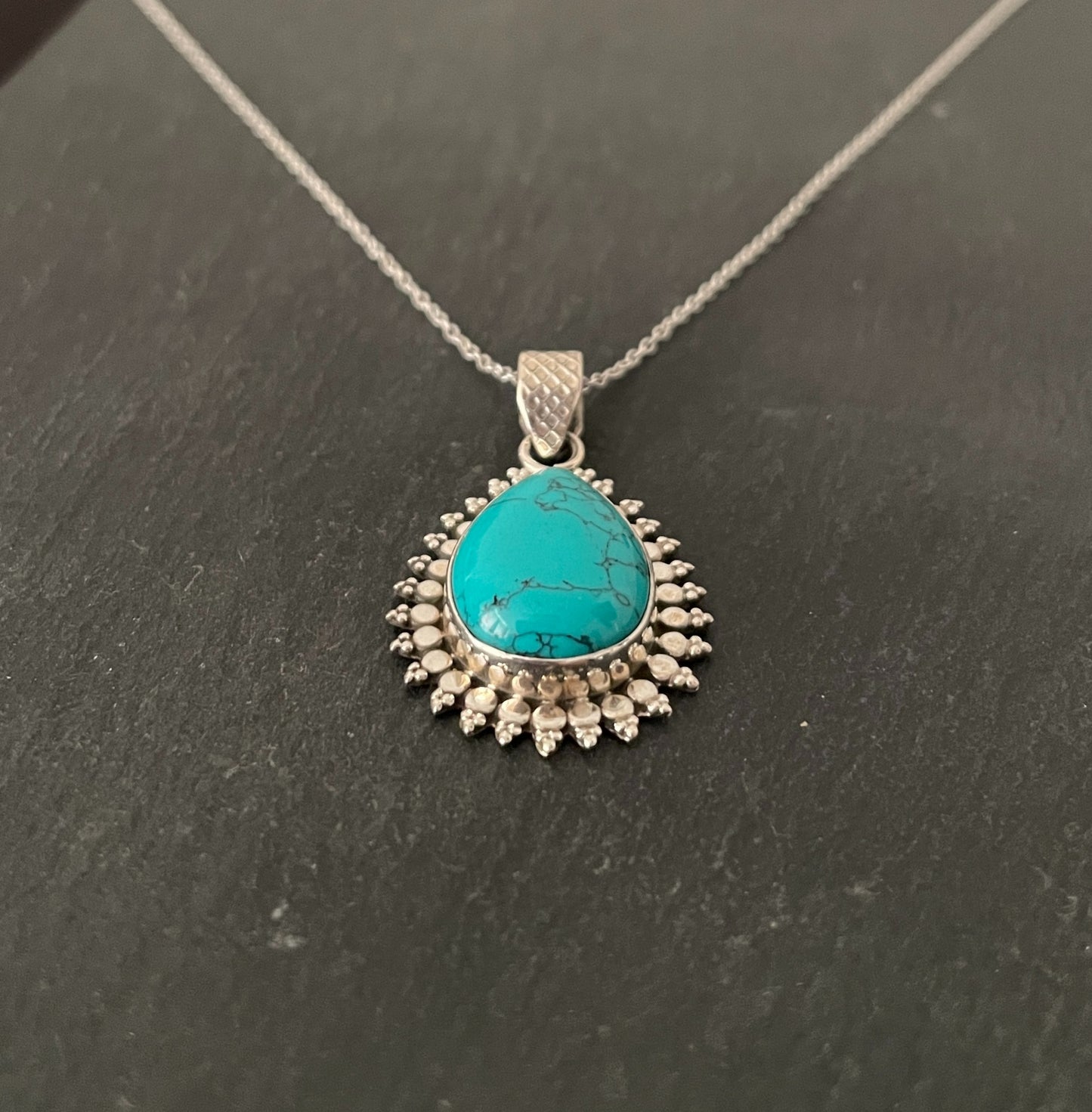 Turquoise and Silver Pendant image 1