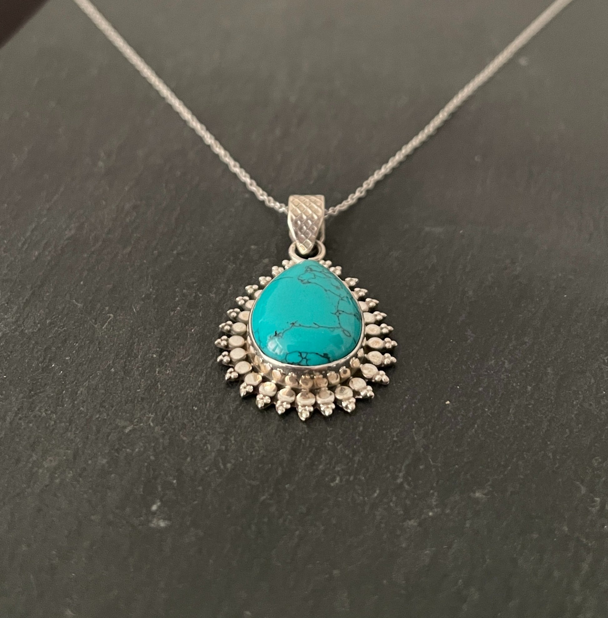 Turquoise and Silver Pendant image 1