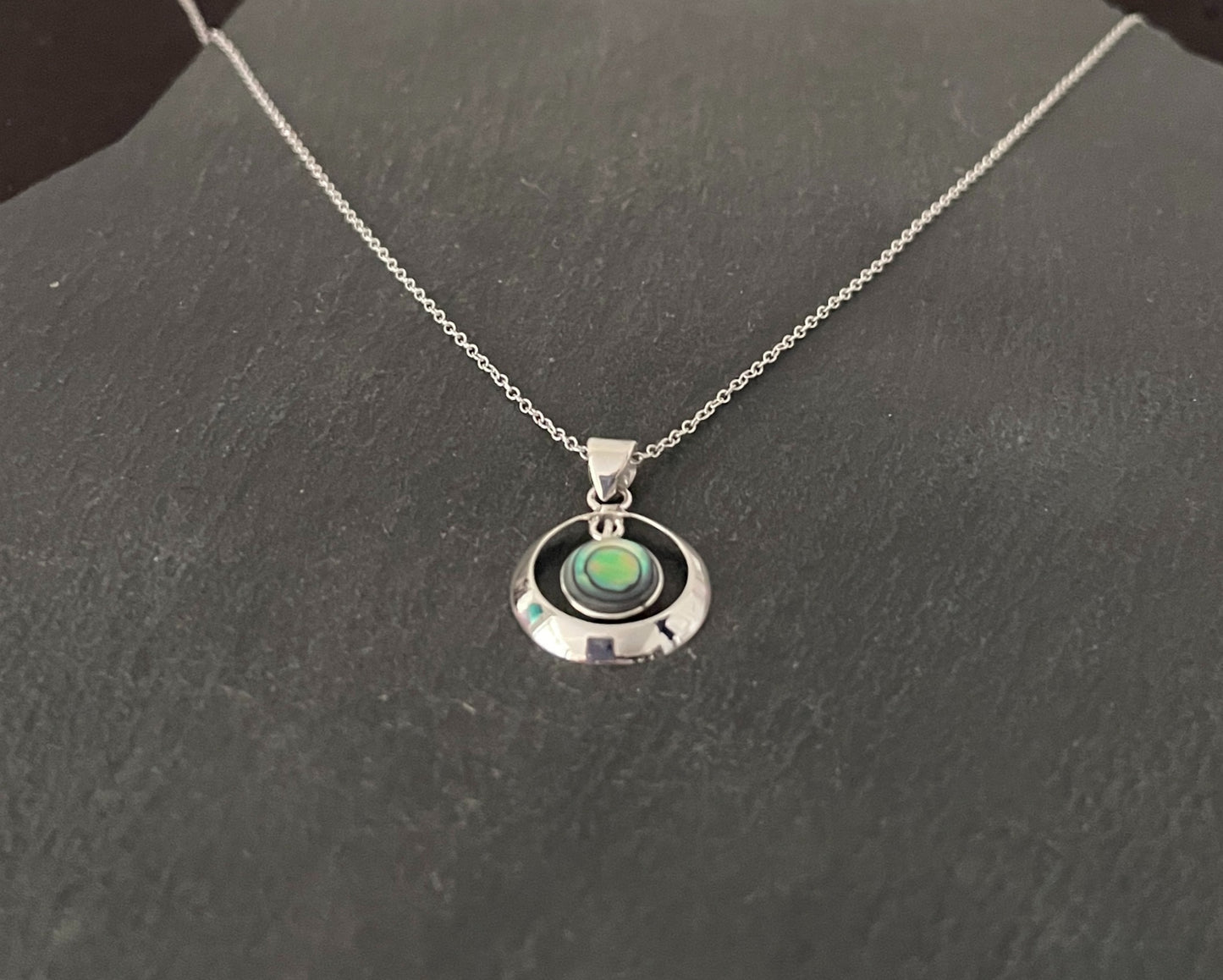Paua Shell and Silver Pendant image 1