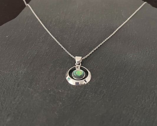 Paua Shell and Silver Pendant image 1