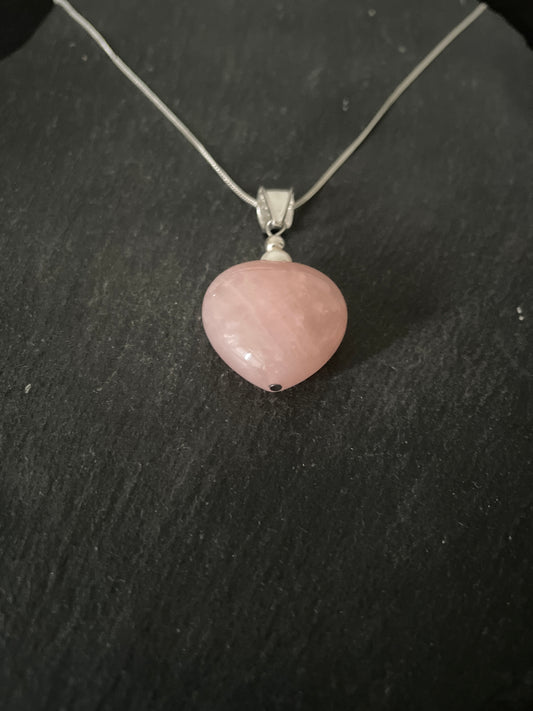 Rose Quartz Heart Pendant image 1
