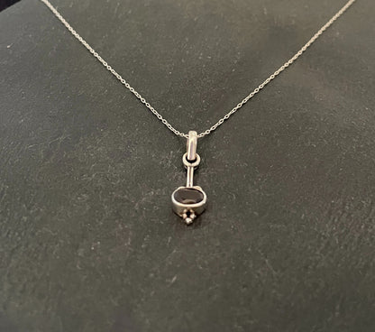Oval Garnet and Silver Pendant image 1