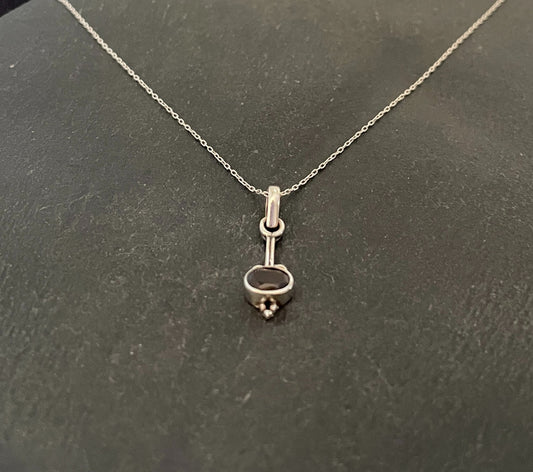 Oval Garnet and Silver Pendant image 1