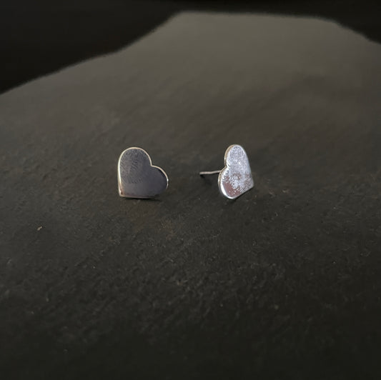 Silver Heart Studs image 1