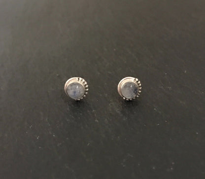 Round Moonstone Studs image 0
