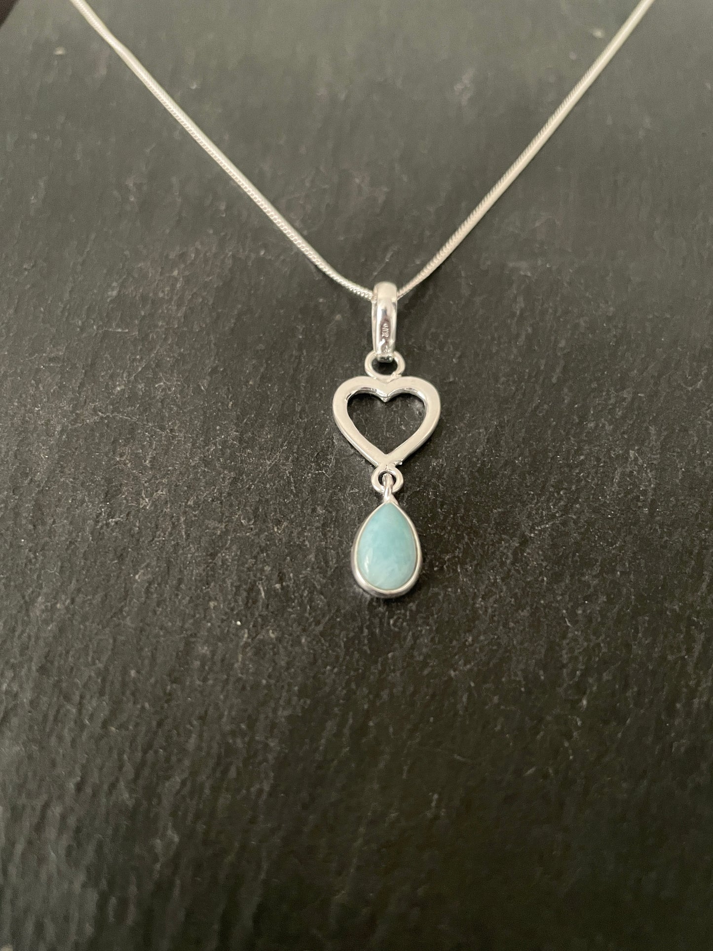 Larimar and Silver Pendant image 1