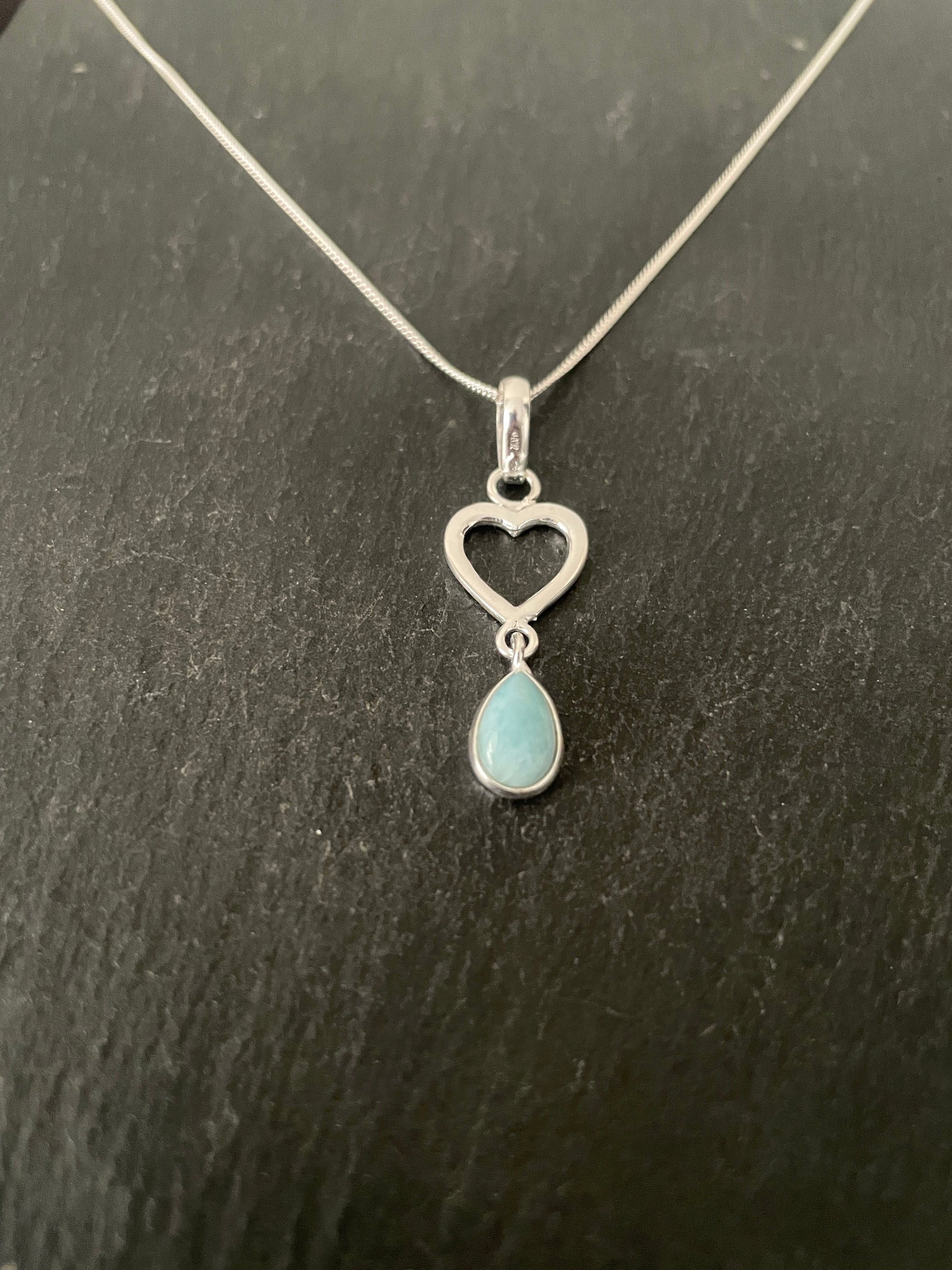Larimar and Silver Pendant image 1