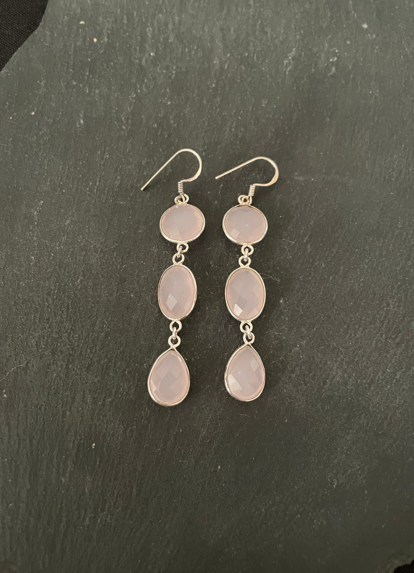 Rose Quartz and Silver Earrings image 0