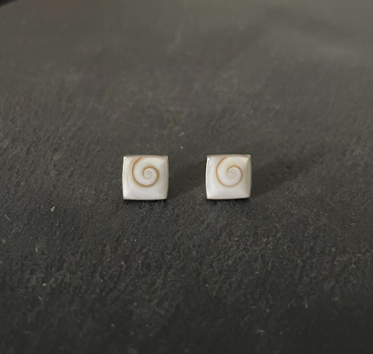 Shiva Shell Square Stud Earrings image 0