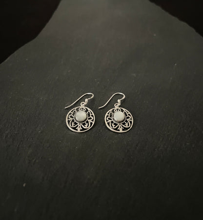 Round Mother Of Pearl Earrings image 1