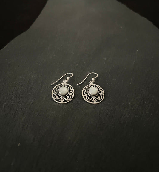 Round Mother Of Pearl Earrings image 1