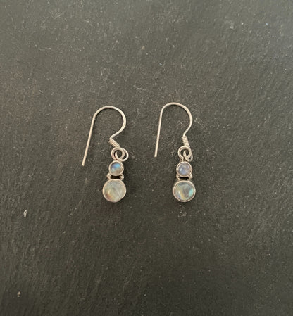 Moonstone Round Drop Earrings image 0