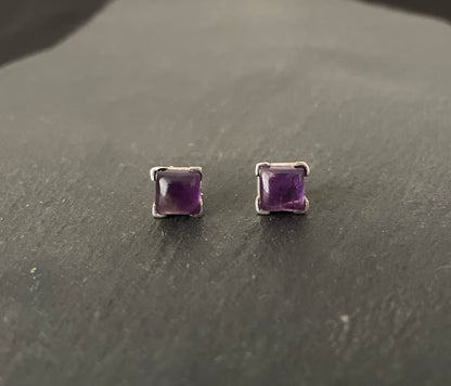 Amethyst Square Stud Earrings image 0