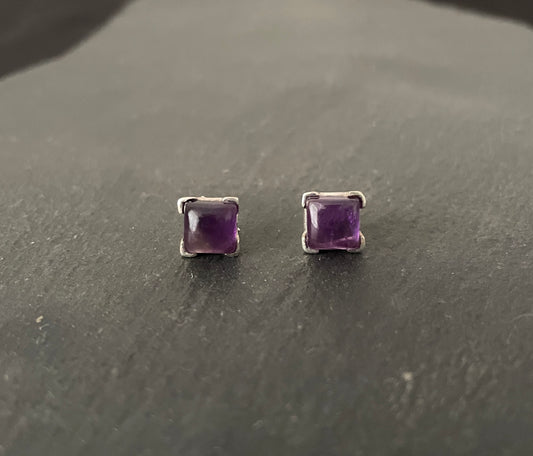 Amethyst Square Stud Earrings image 0