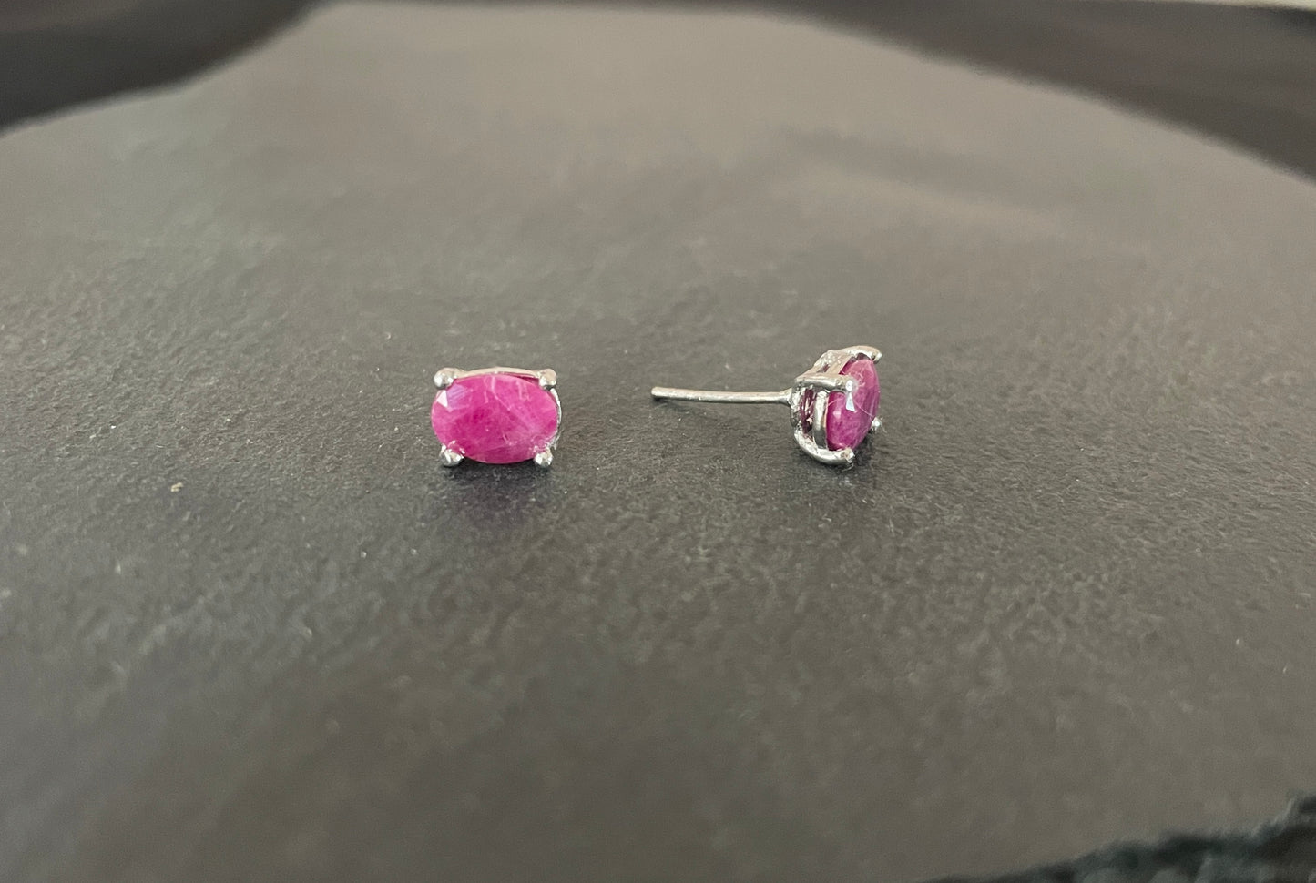 Oval Ruby Studs image 1