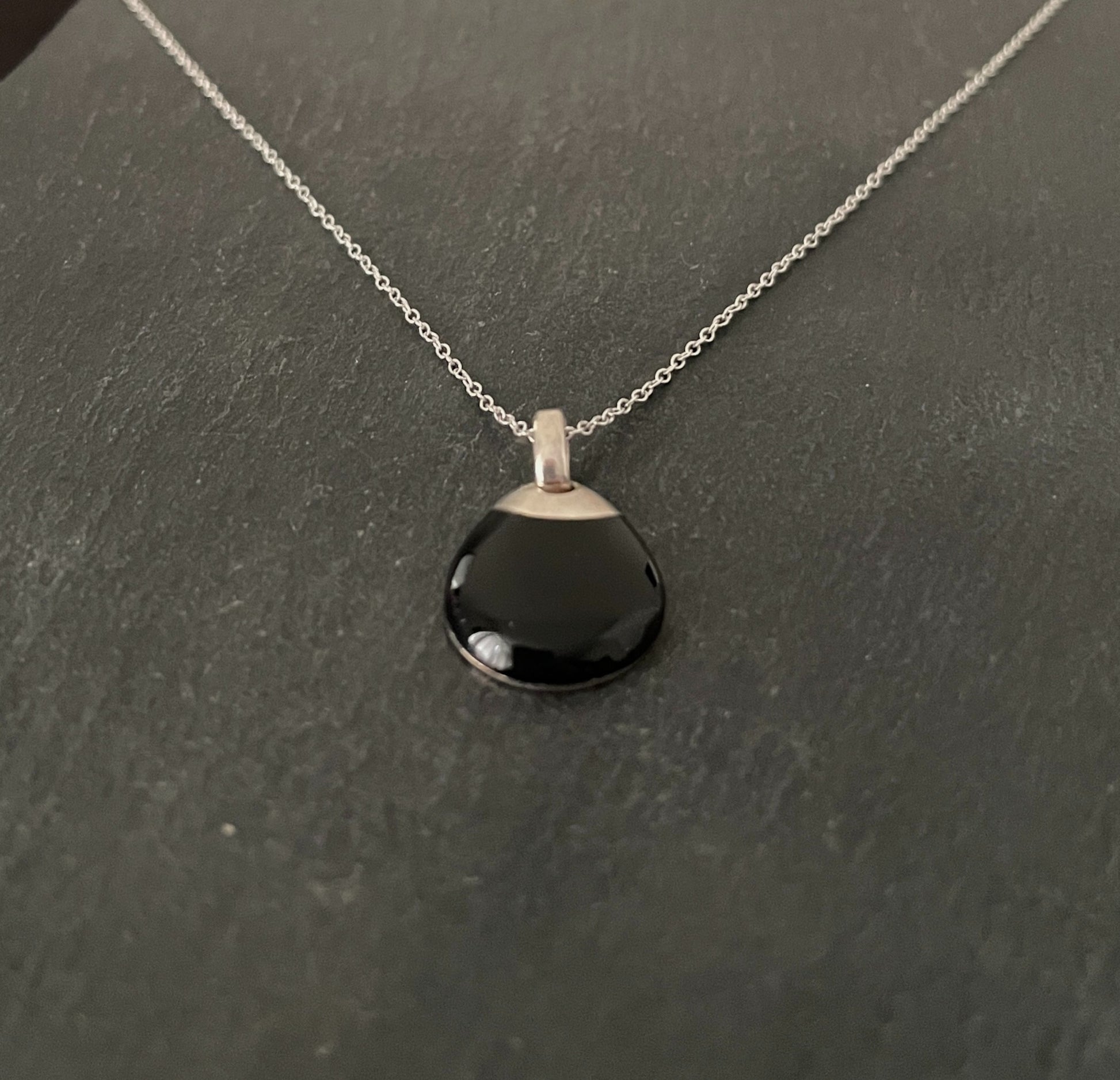 Black Onyx and Silver Pendant image 1
