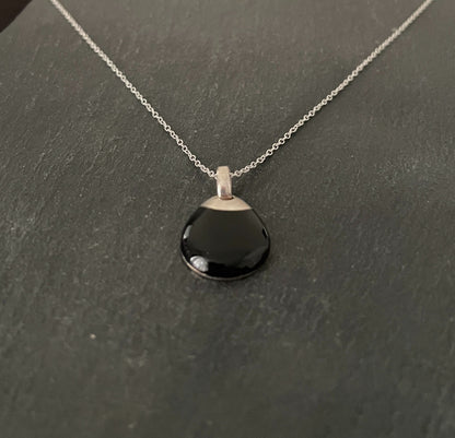 Black Onyx and Silver Pendant image 1