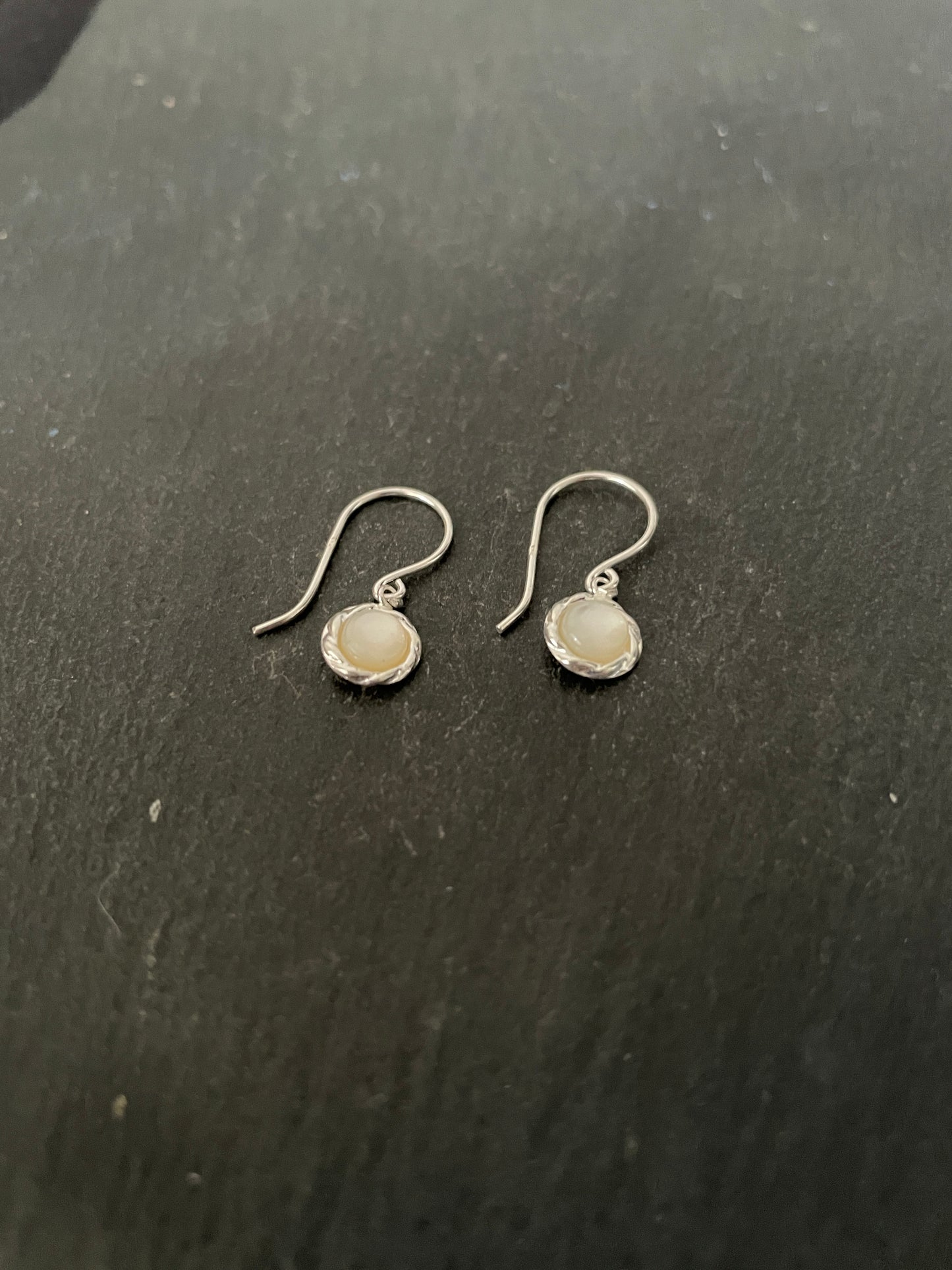 Mother of Pearl Round Earrings image 1