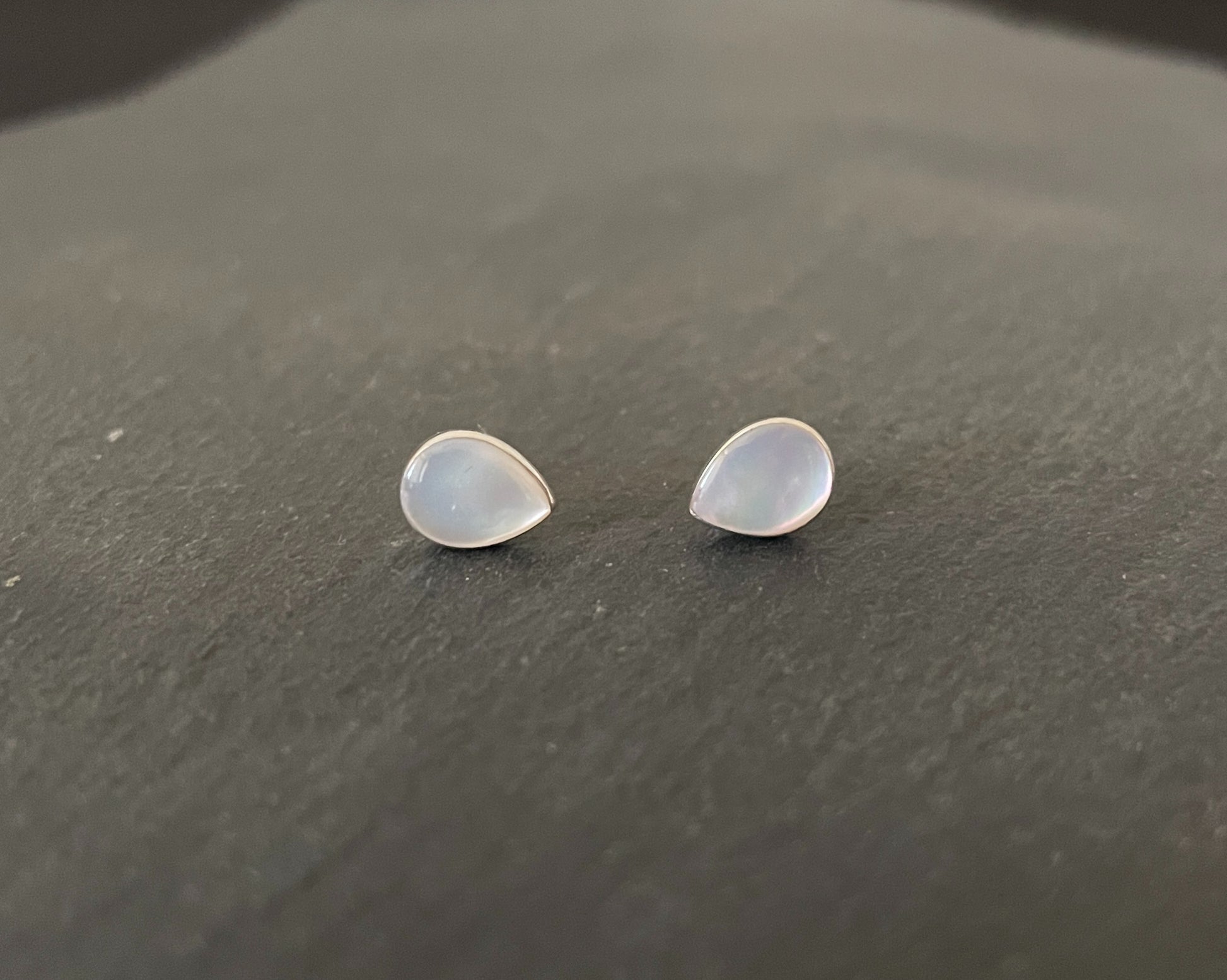 Mother of Pearl Teardrop Stud Earrings image 0