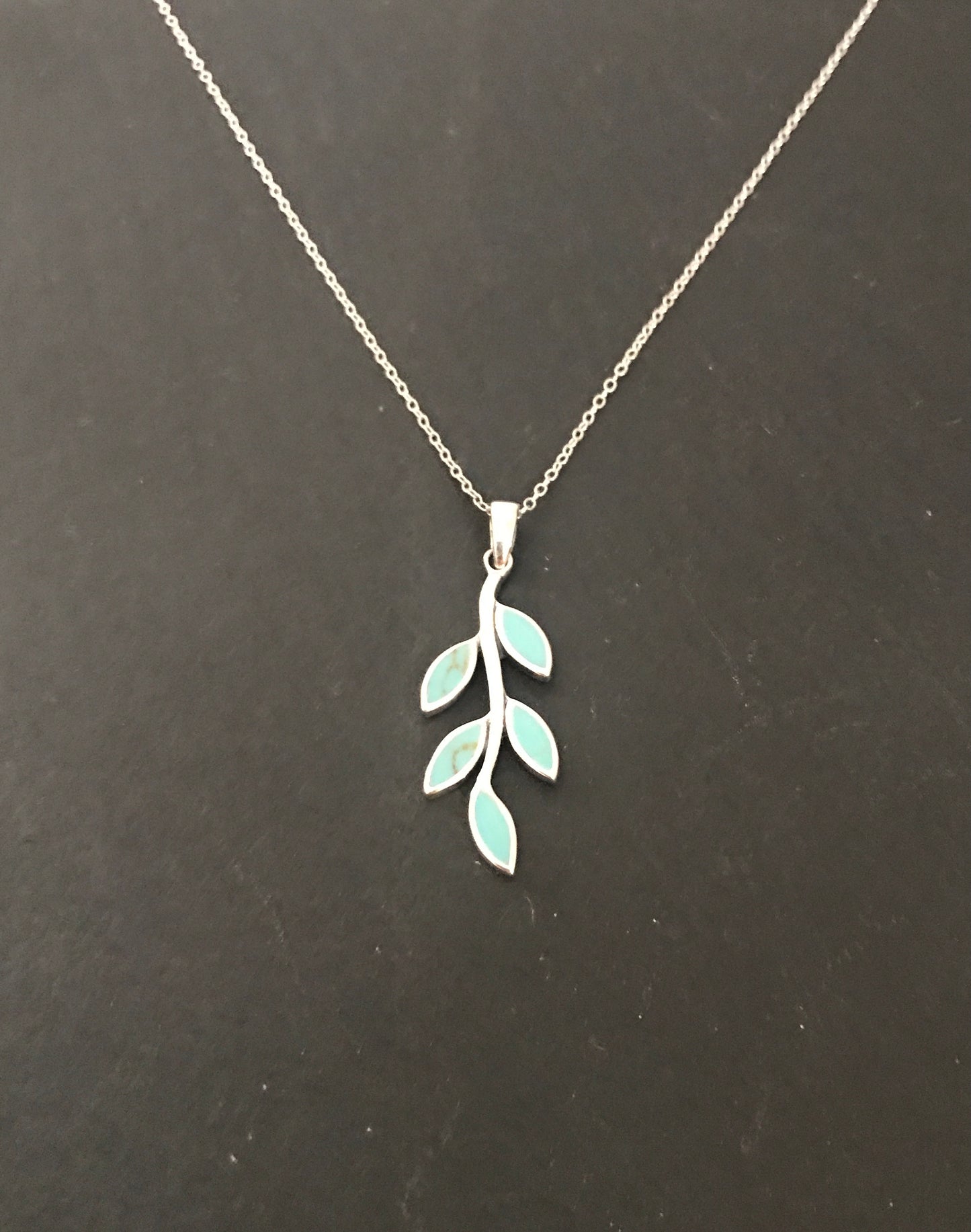 Turquoise Leaf Pendant image 0