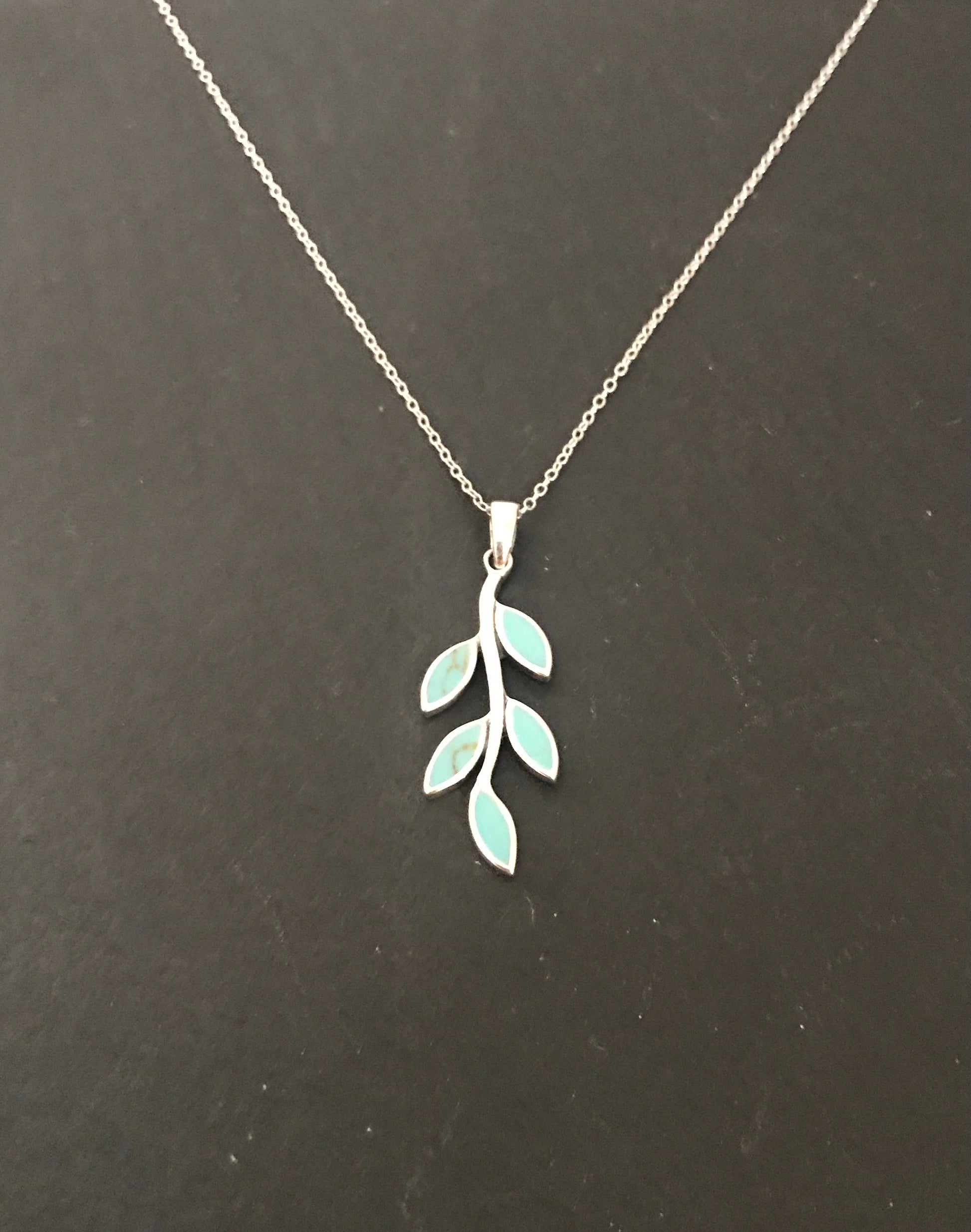 Turquoise Leaf Pendant image 0