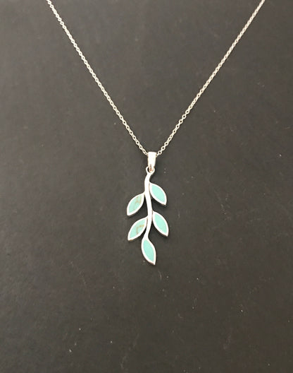 Turquoise Leaf Pendant image 0
