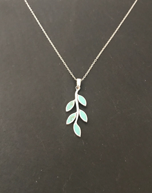 Turquoise Leaf Pendant image 0