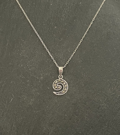 Marcasite Swirl Pendant image 0