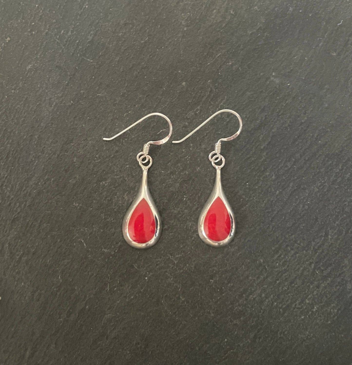 Coral Teardrop Earrings image 0