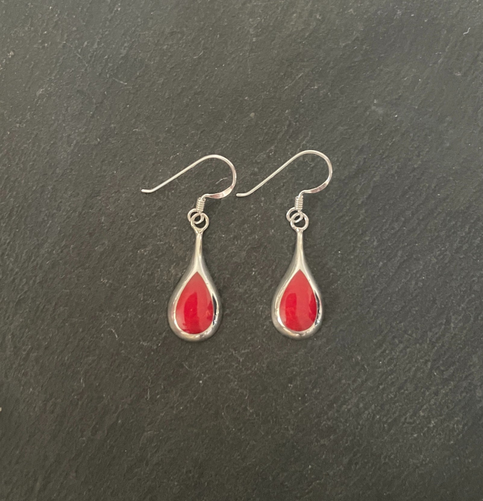 Coral Teardrop Earrings image 0