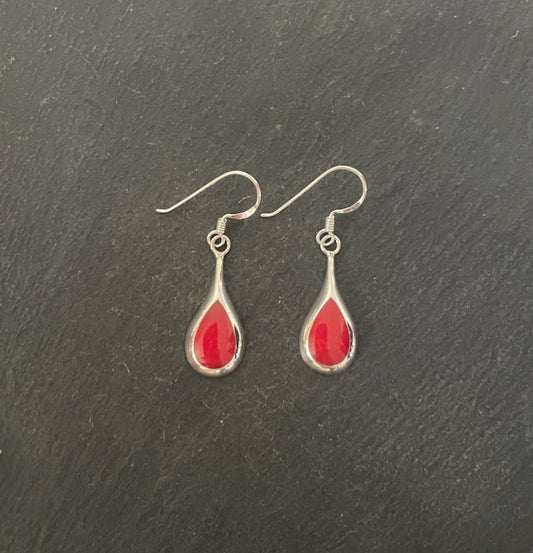Coral Teardrop Earrings image 0