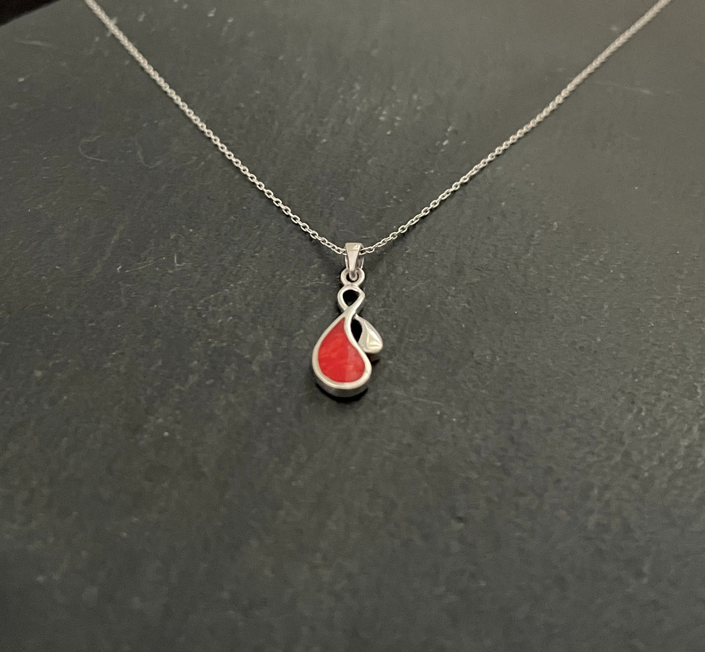 Coral Teardrop Pendant image 1