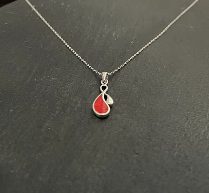 Coral Teardrop Pendant image 1