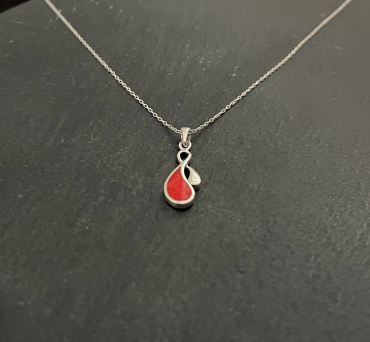 Coral Teardrop Pendant image 1